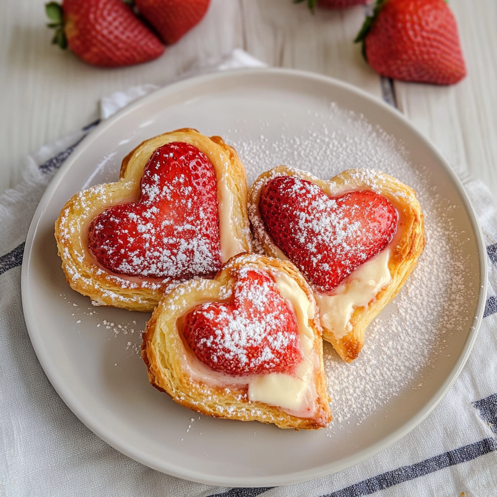 Strawberry Cream Cheese Heart Danishes