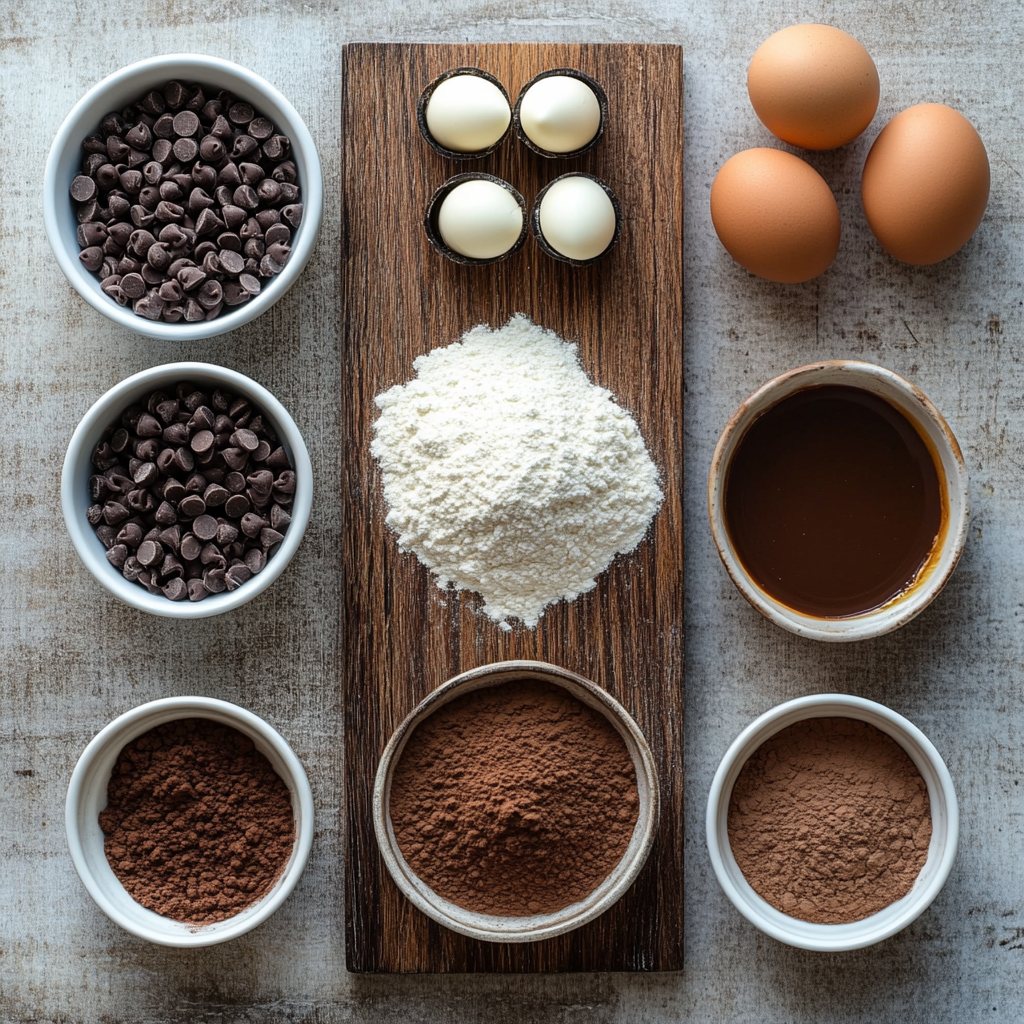 Triple Chocolate Roll Cake ingredients