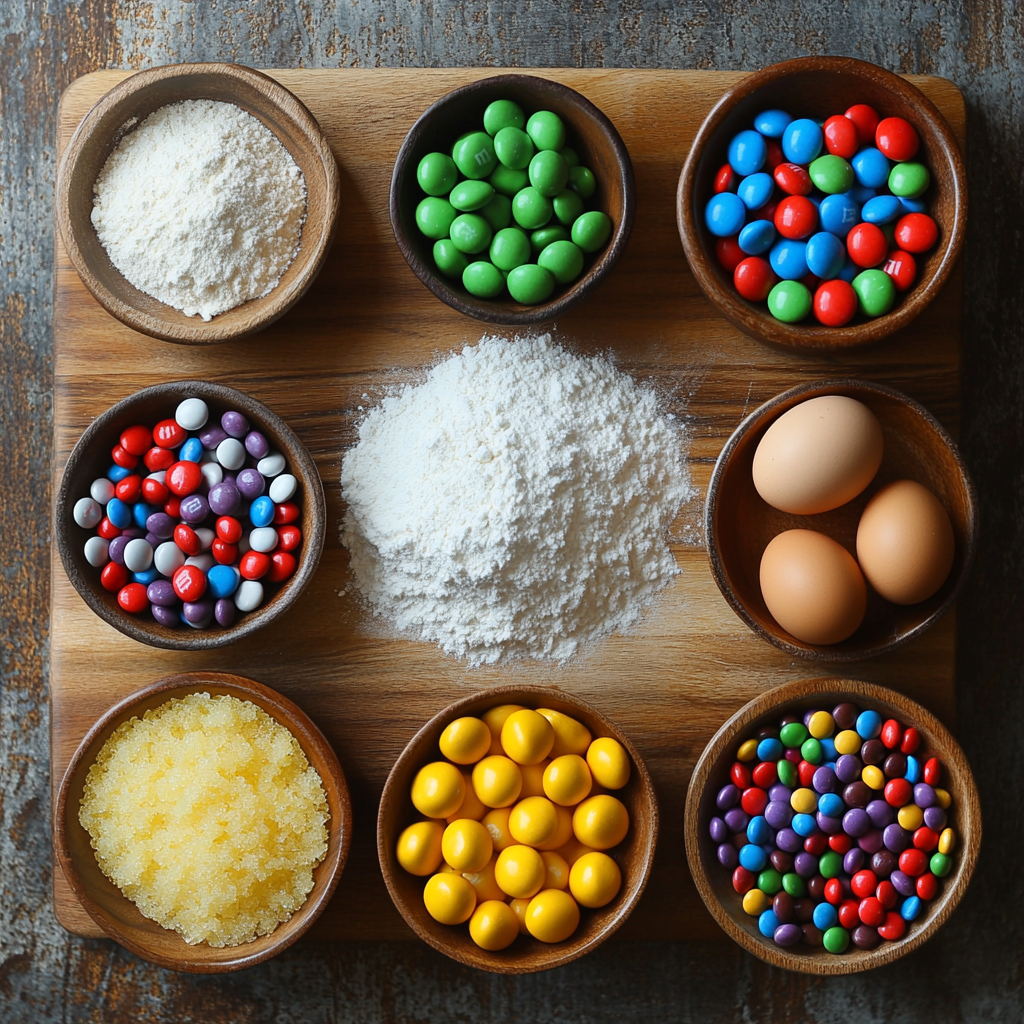 Valentine’s Day M&M Cookies ingredients