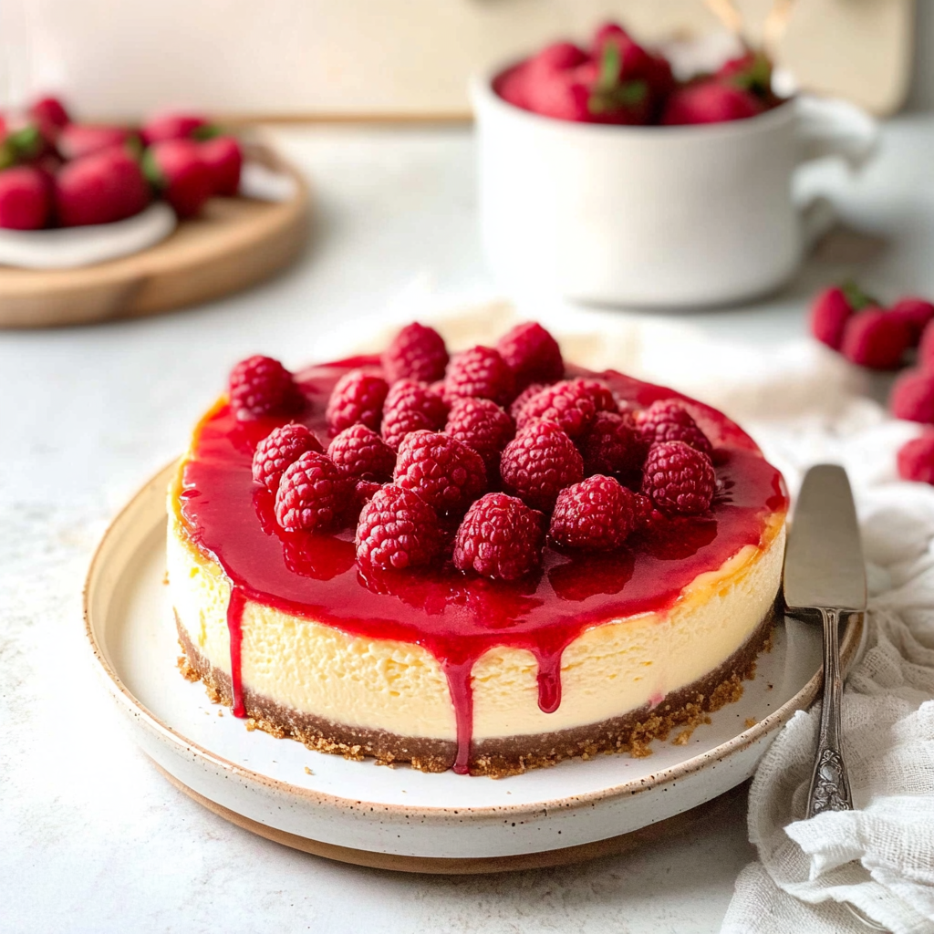 White Chocolate Raspberry Cheesecake