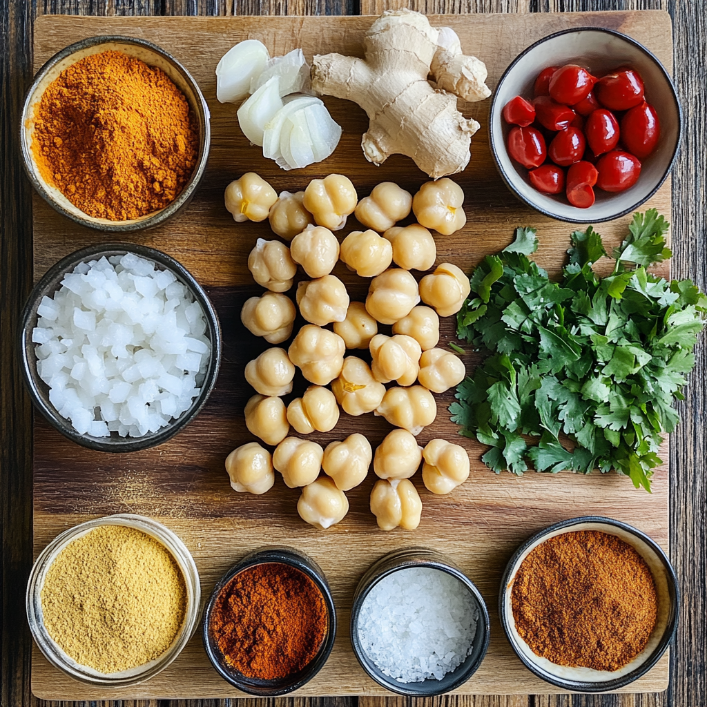 chickpea curry ingredients