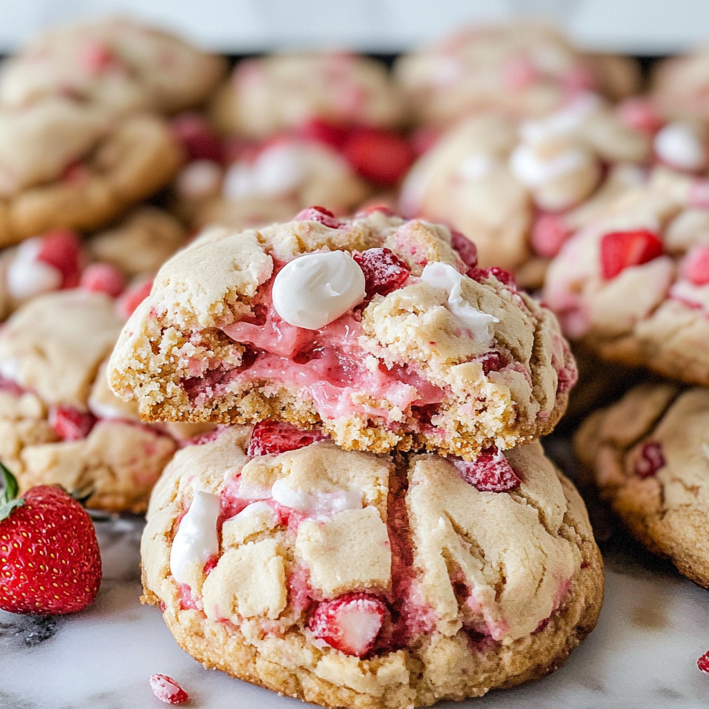 Best Valentine’s Day strawberry shortcake cookies
