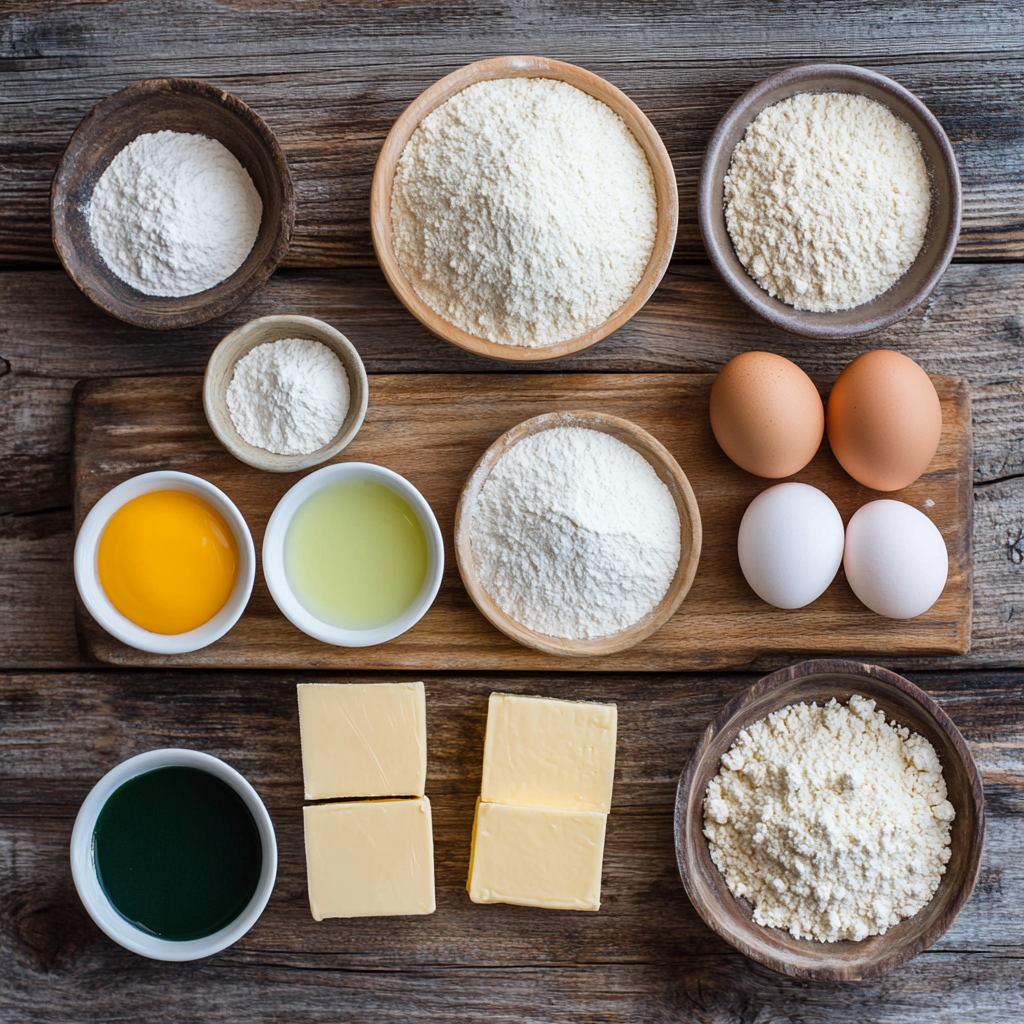 Green Cupcakes with Cream Cheese Frosting ingredients