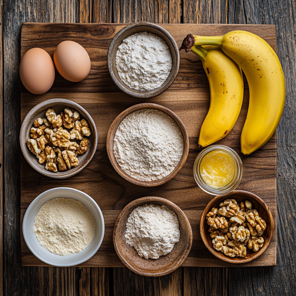 Homemade Banana Nut Muffins ingredients