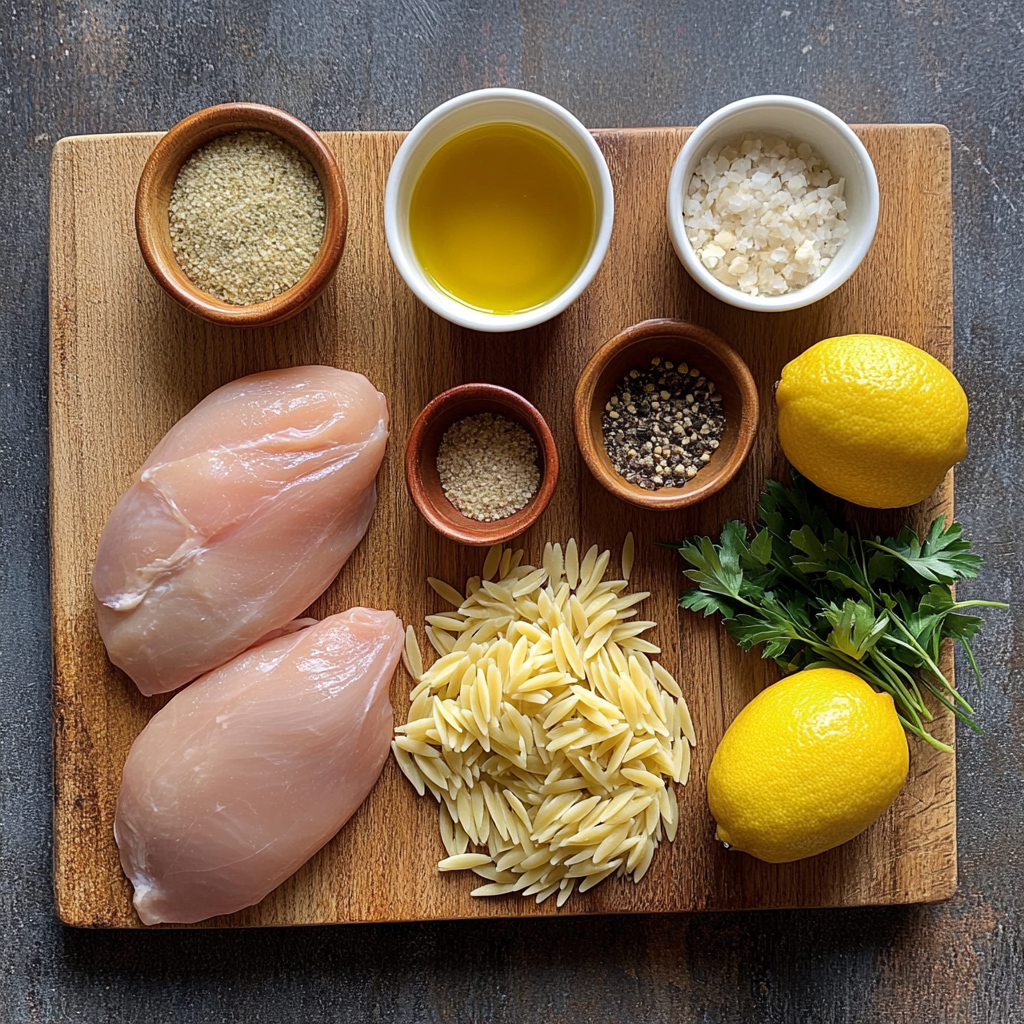 Lemon Chicken Orzo ingredients