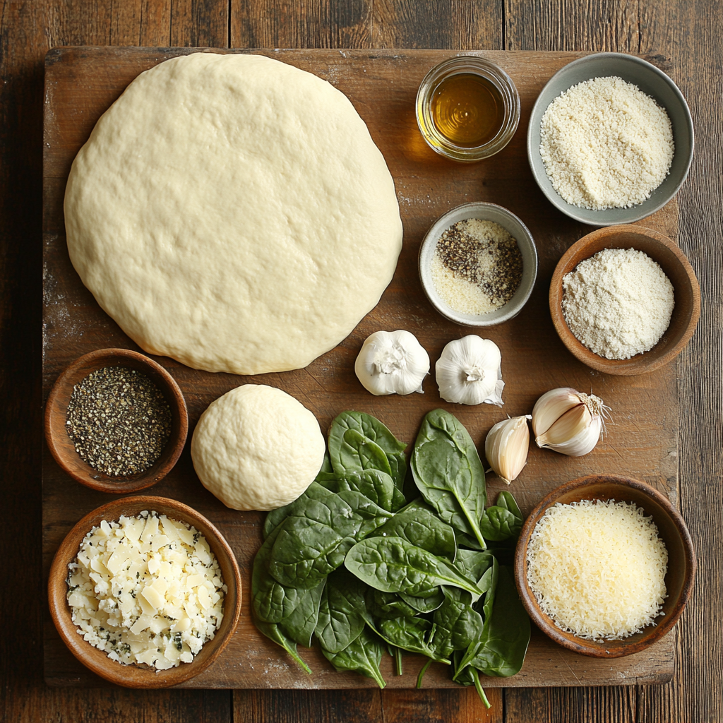 Spinach White Pizza ingredients