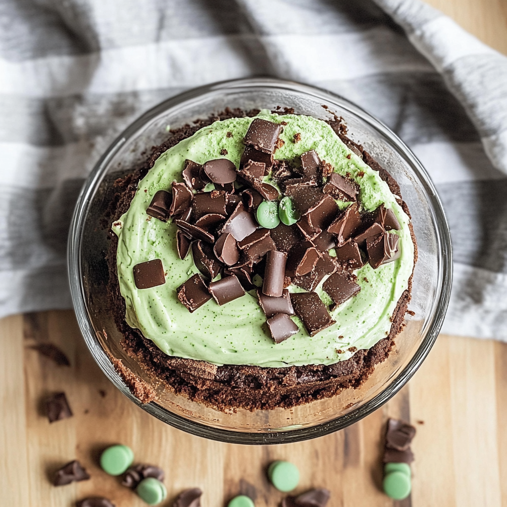 St. Patrick’s Day Brownie Trifle