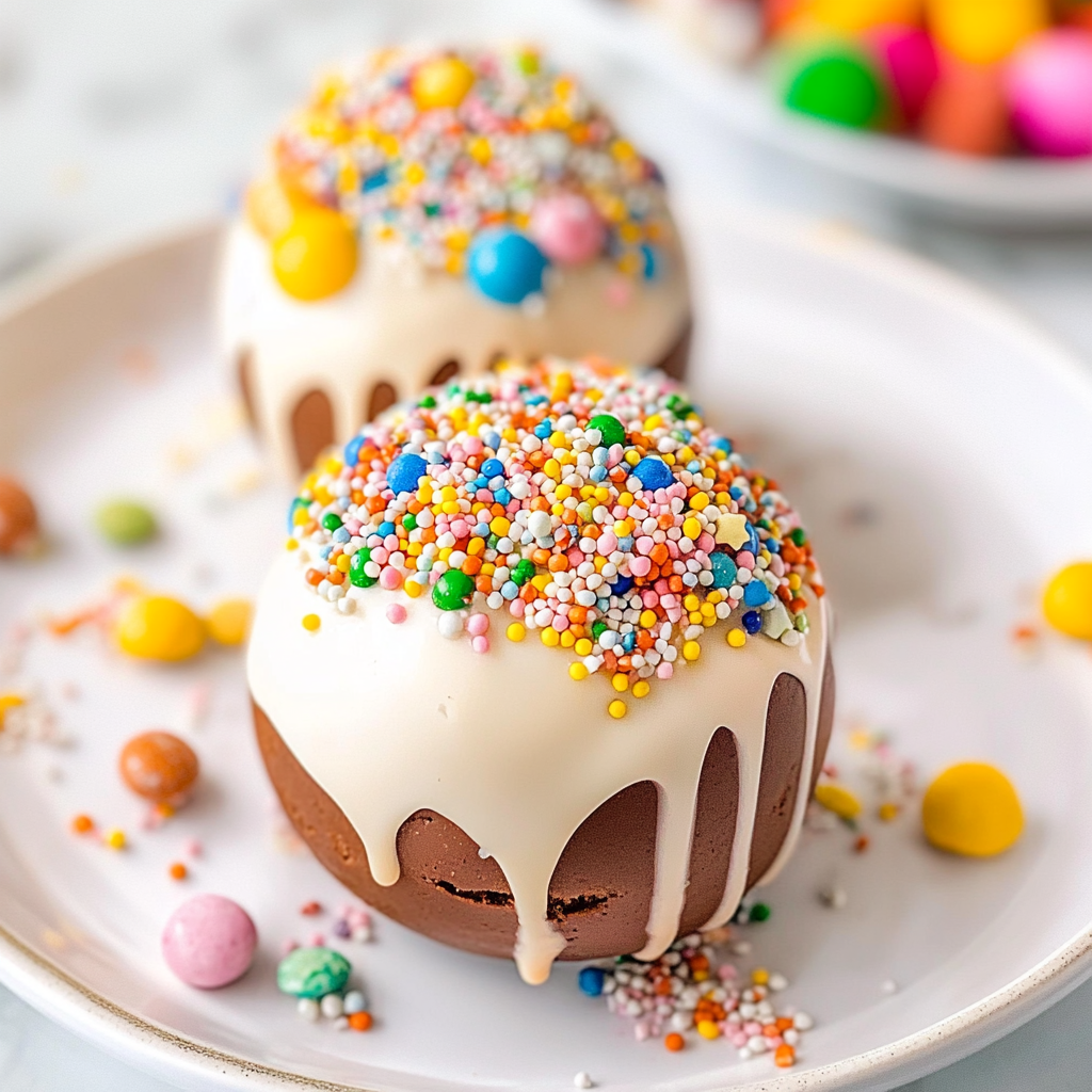 White Hot Chocolate Bombs (With Lucky Charms)